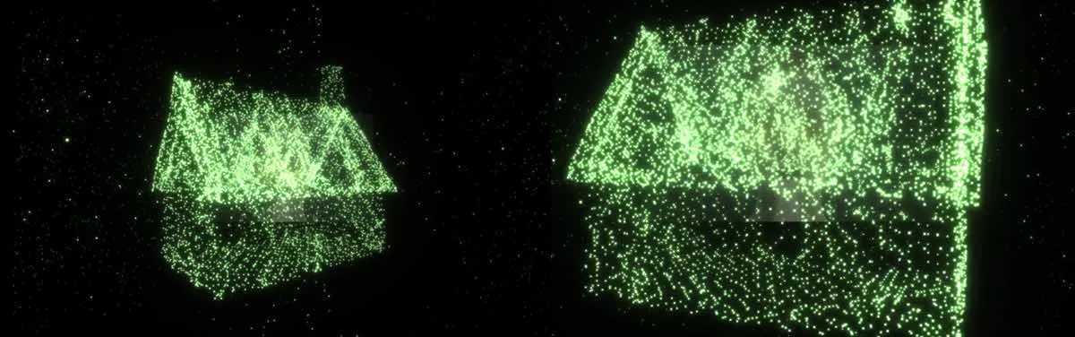 Close-up of the vertices on the hut’s point cloud